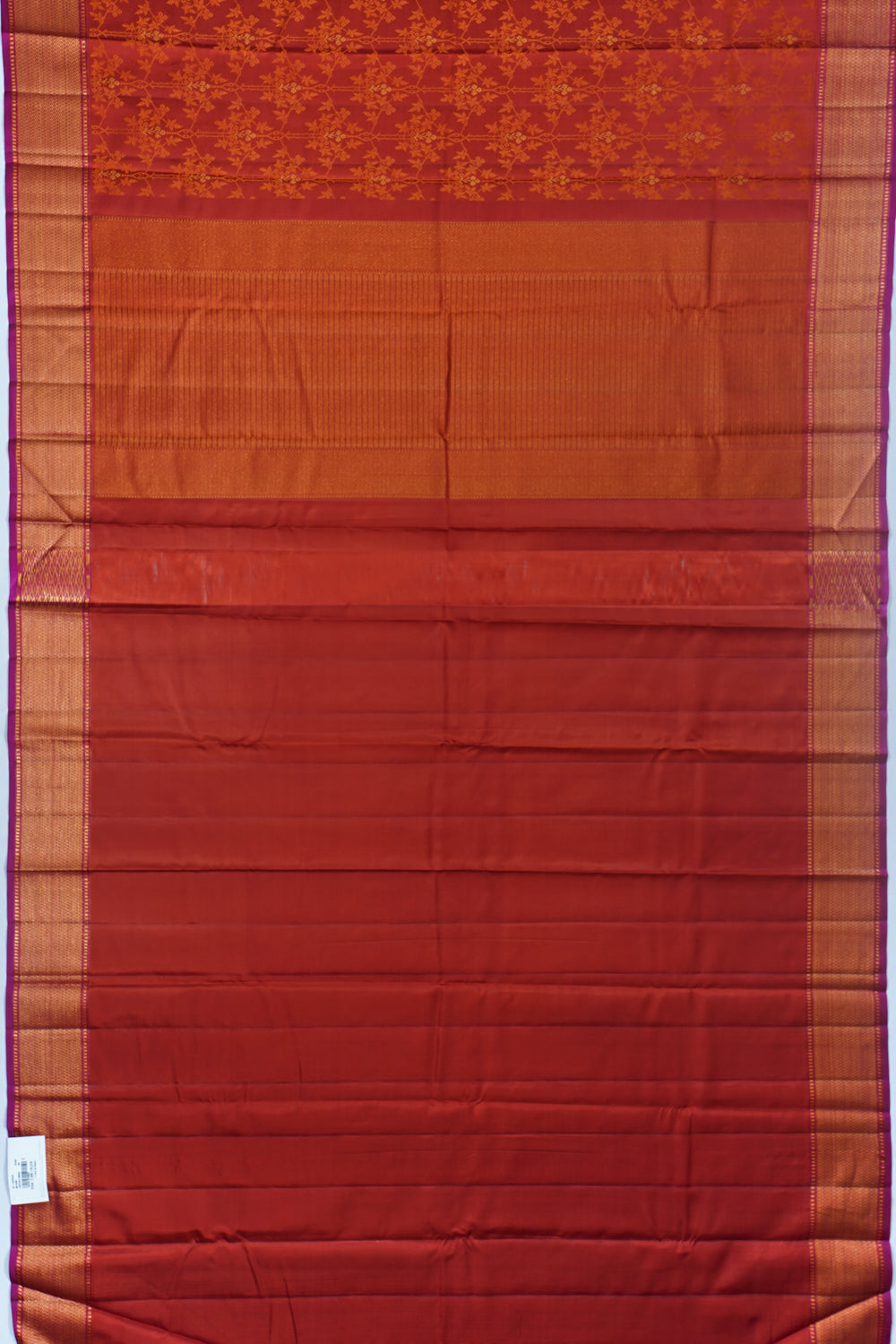 Kanchipuram Silk Jacquard Brown Saree