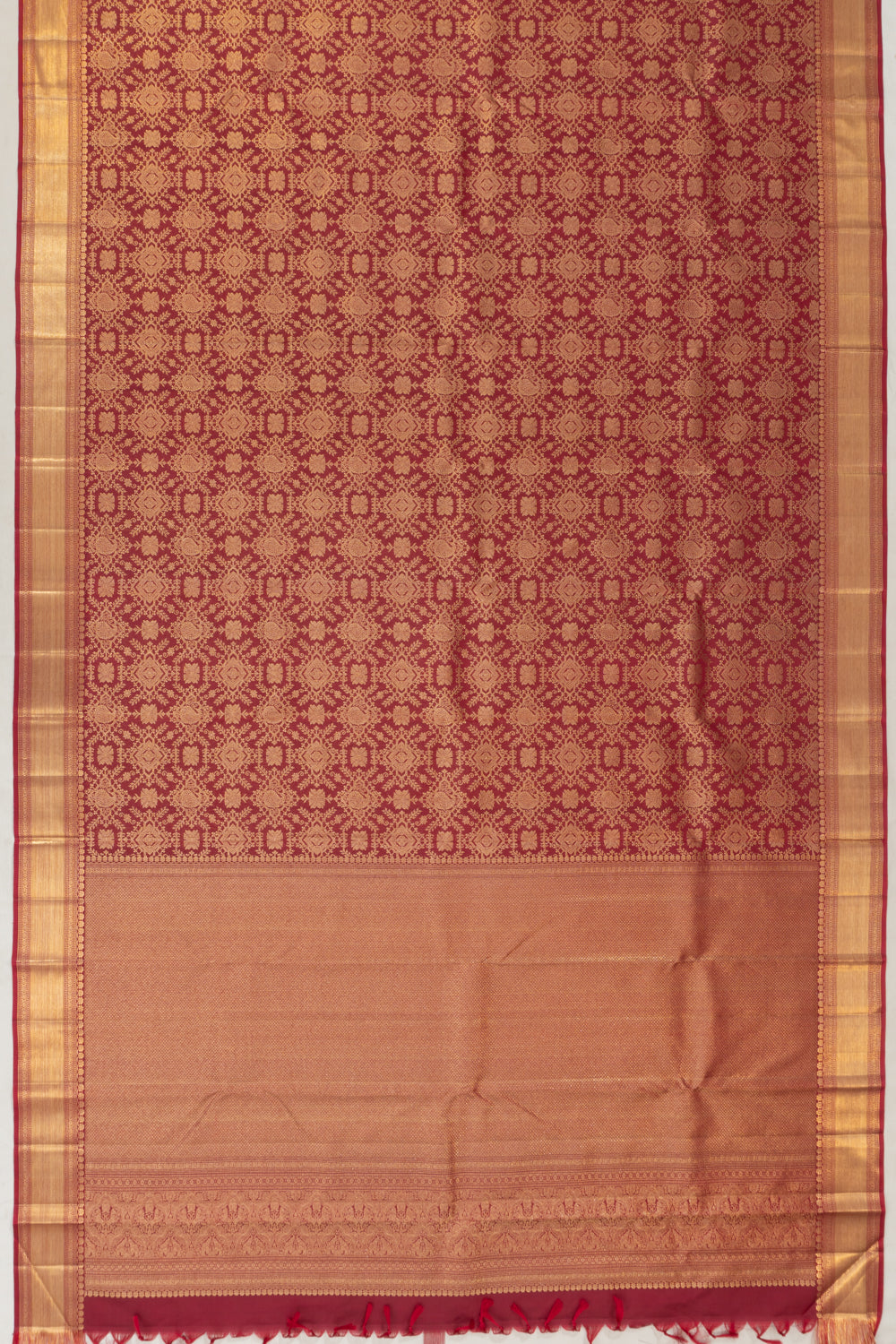 Kanchipuram Silk Brocade Maroon Saree