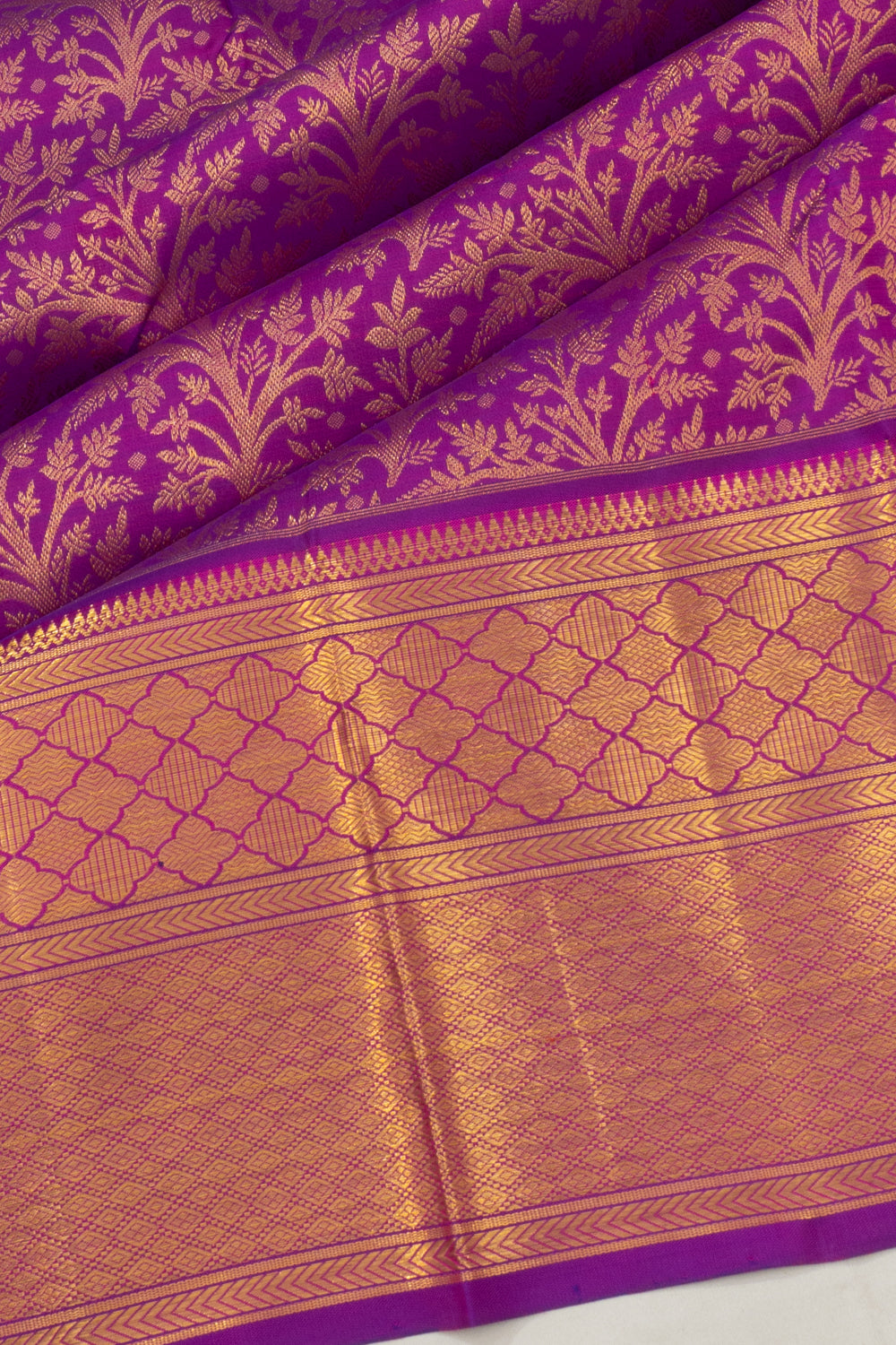 Kanchipuram Silk Brocade Purple Saree