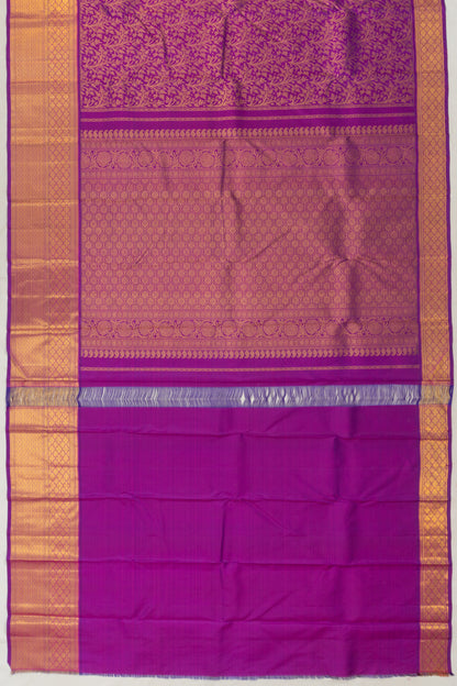 Kanchipuram Silk Brocade Purple Saree