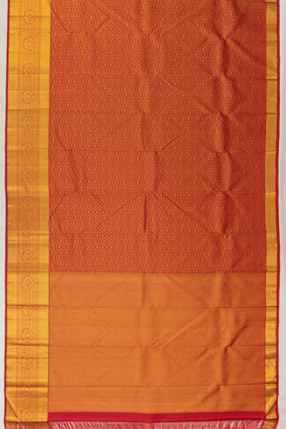 Kanchipuram Silk Brocade Red Saree