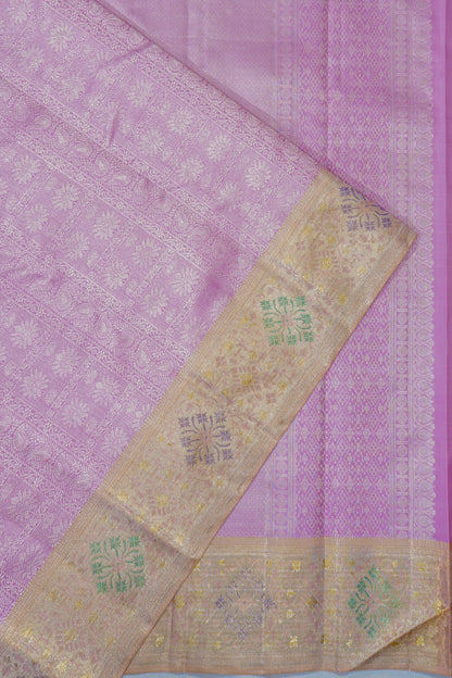 Kanchipuram Silk Brocade Baby Pink Saree