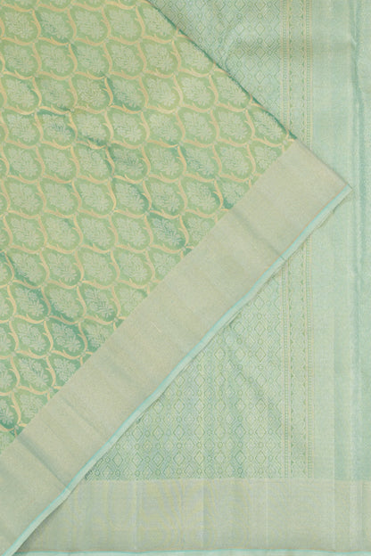 Kanchipuram Silk Tissue Brocade Sea Green Saree