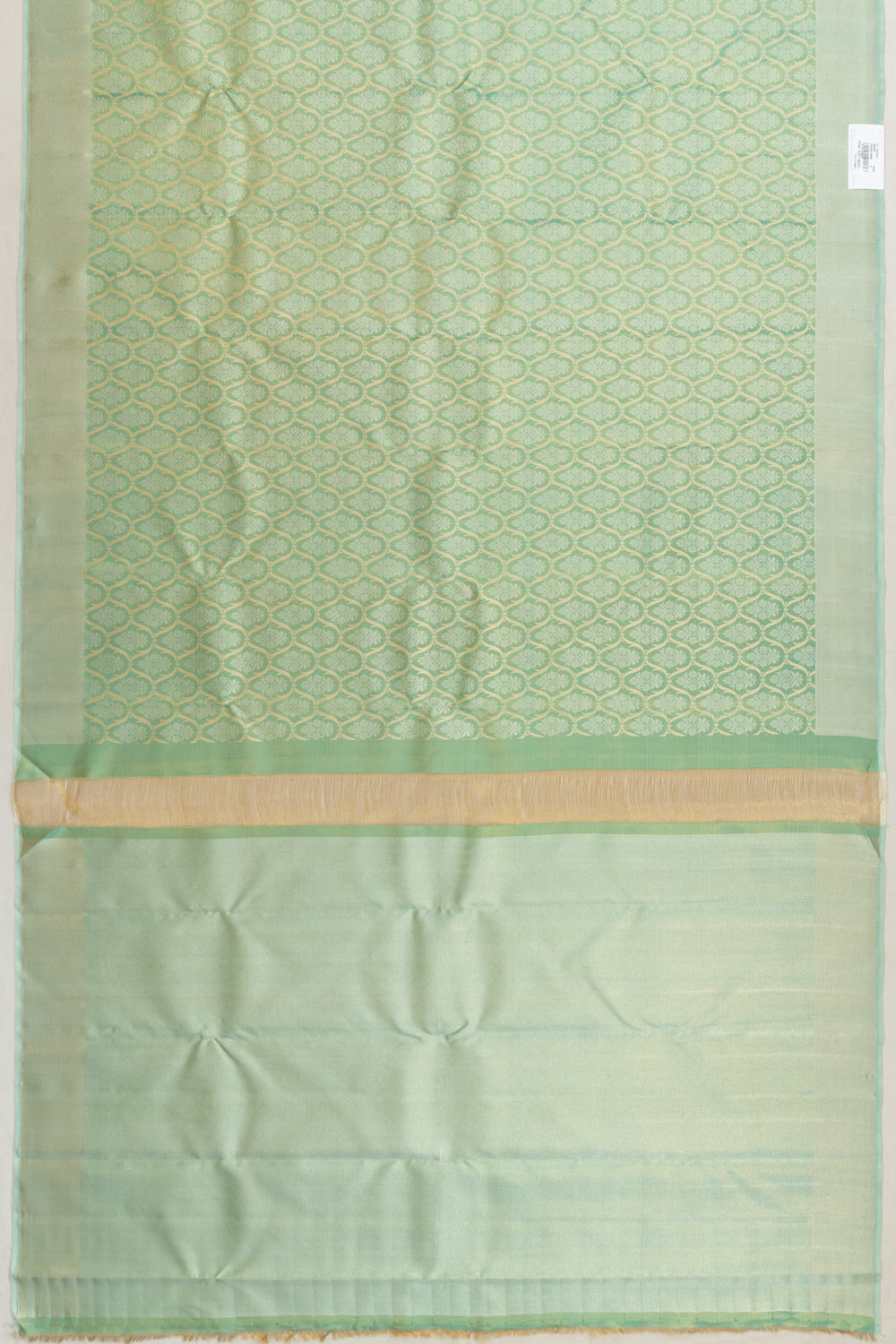 Kanchipuram Silk Tissue Brocade Sea Green Saree