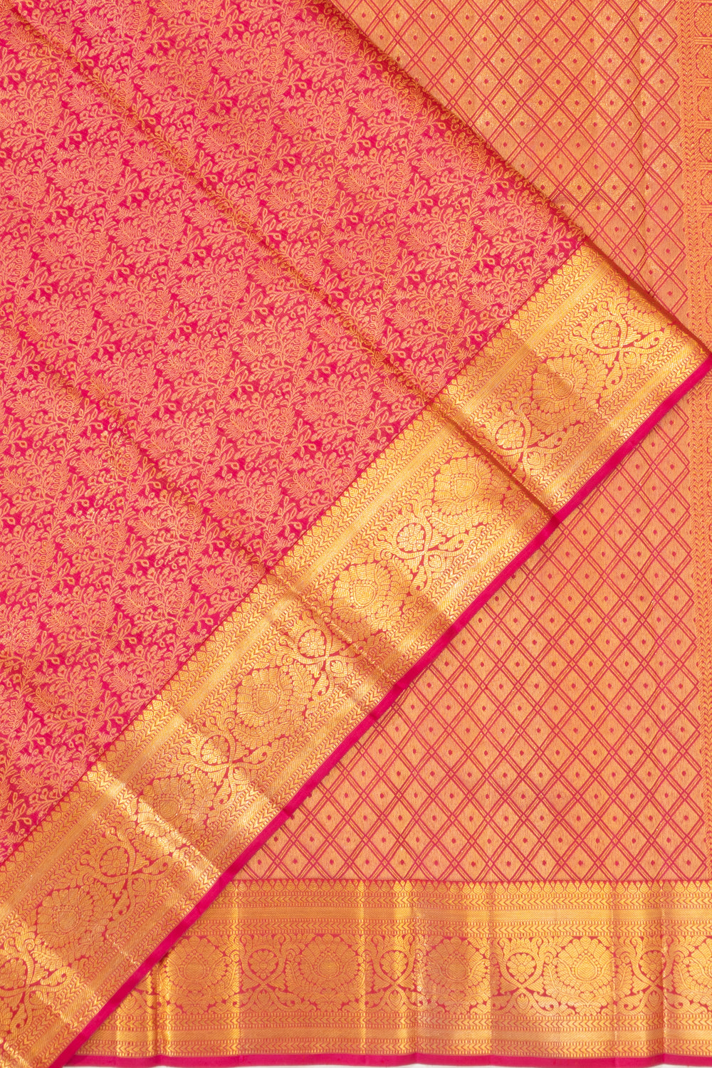 Kanchipuram Silk Brocade Pink Saree