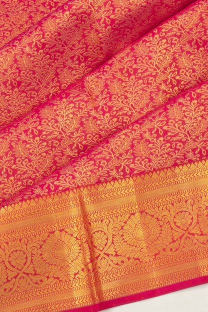 Kanchipuram Silk Brocade Pink Saree