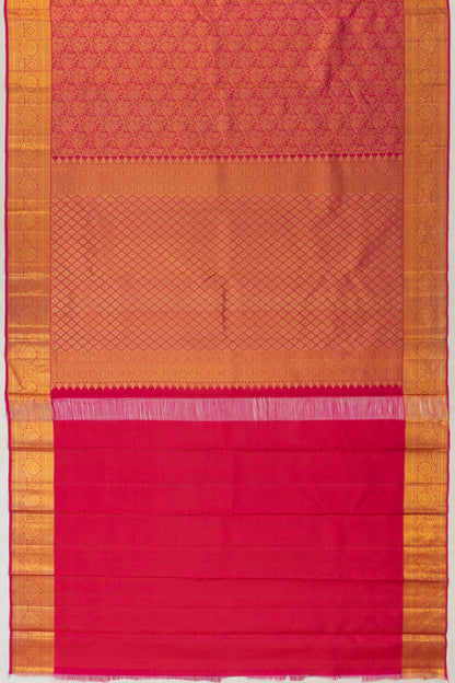 Kanchipuram Silk Brocade Pink Saree