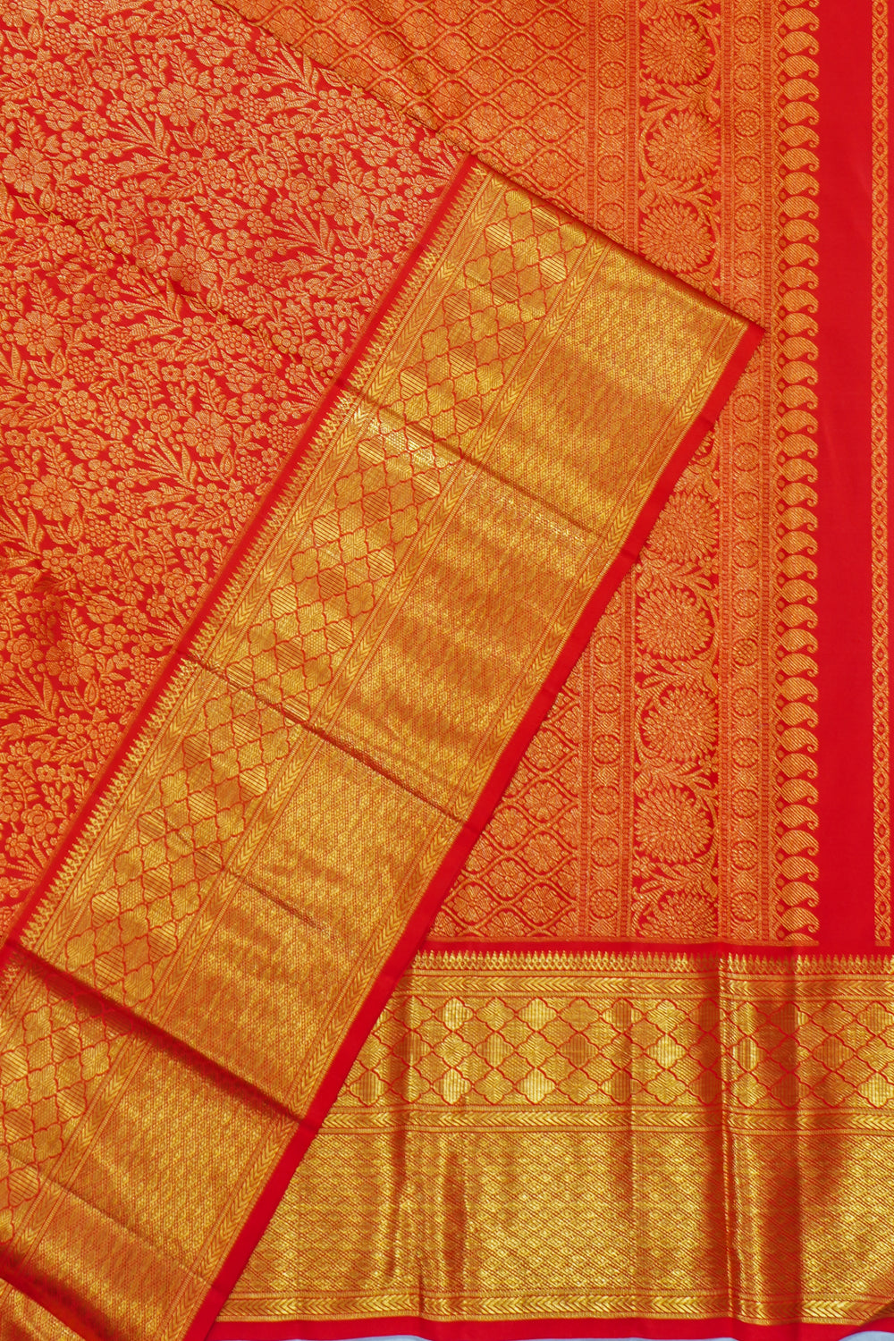 Kanchipuram Silk Brocade Red Saree