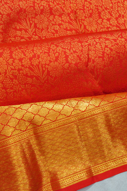 Kanchipuram Silk Brocade Red Saree