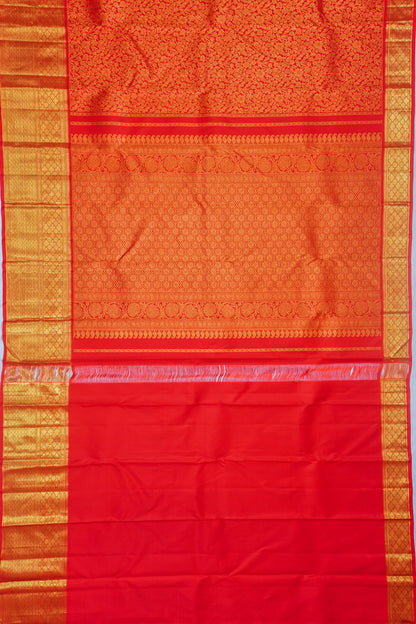 Kanchipuram Silk Brocade Red Saree