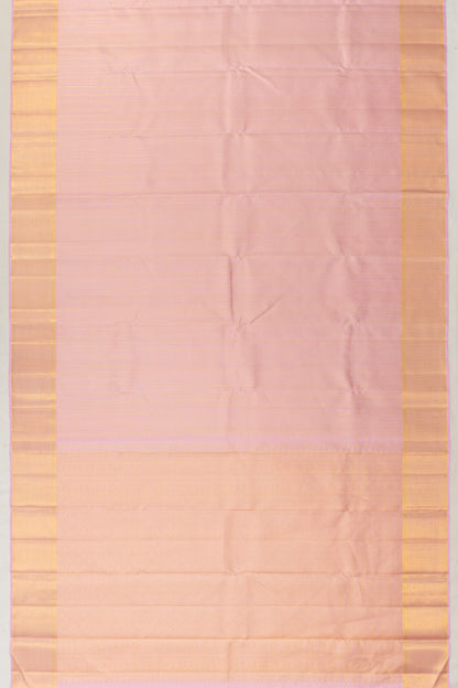 Kanchipuram Silk Small Checks Baby Pink Saree