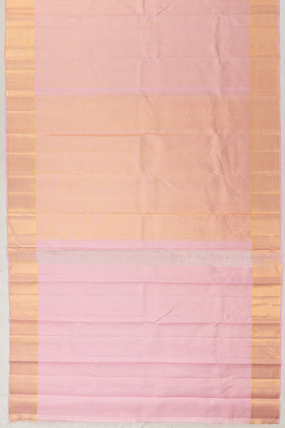 Kanchipuram Silk Small Checks Baby Pink Saree