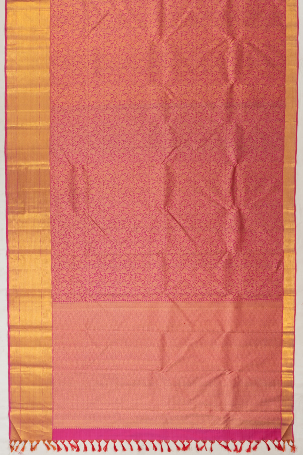 Kanchipuram Silk Brocade Pink Saree