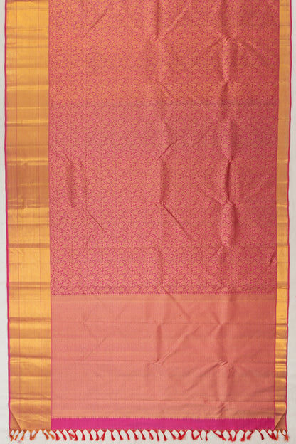 Kanchipuram Silk Brocade Pink Saree