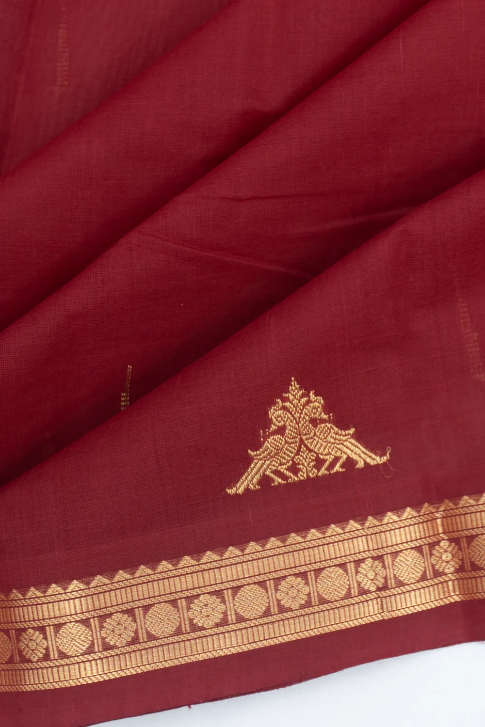 Chettinad Cotton Butta Red Saree