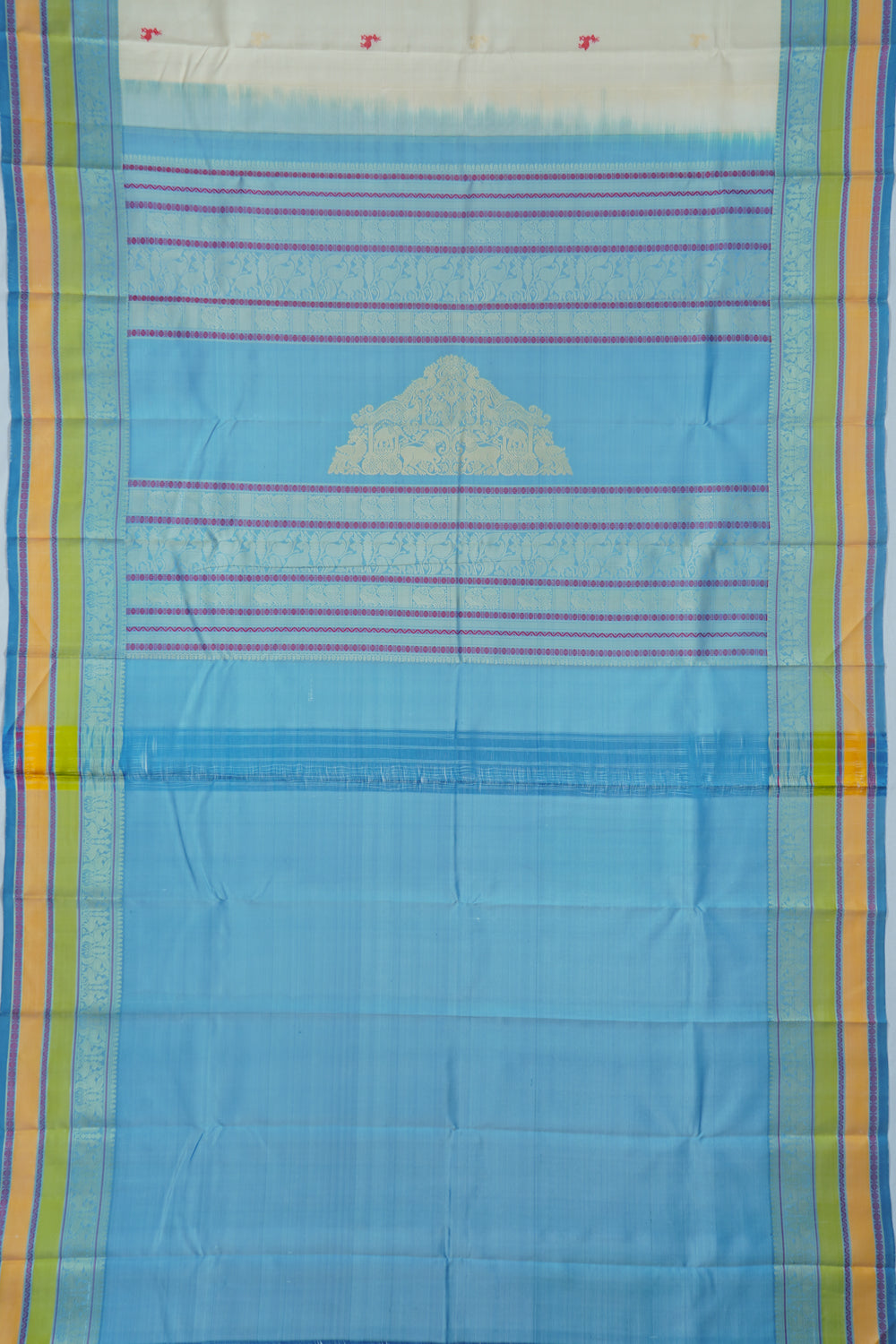 Classic Thread Kanchipuram Silk Butta White Saree