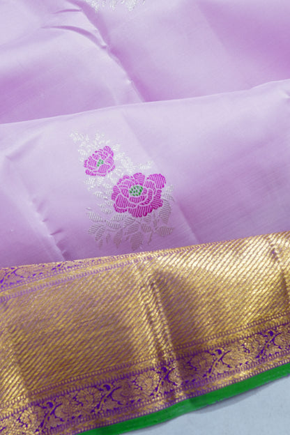 Classic Kanchipuram Silk Butta Lavender Saree