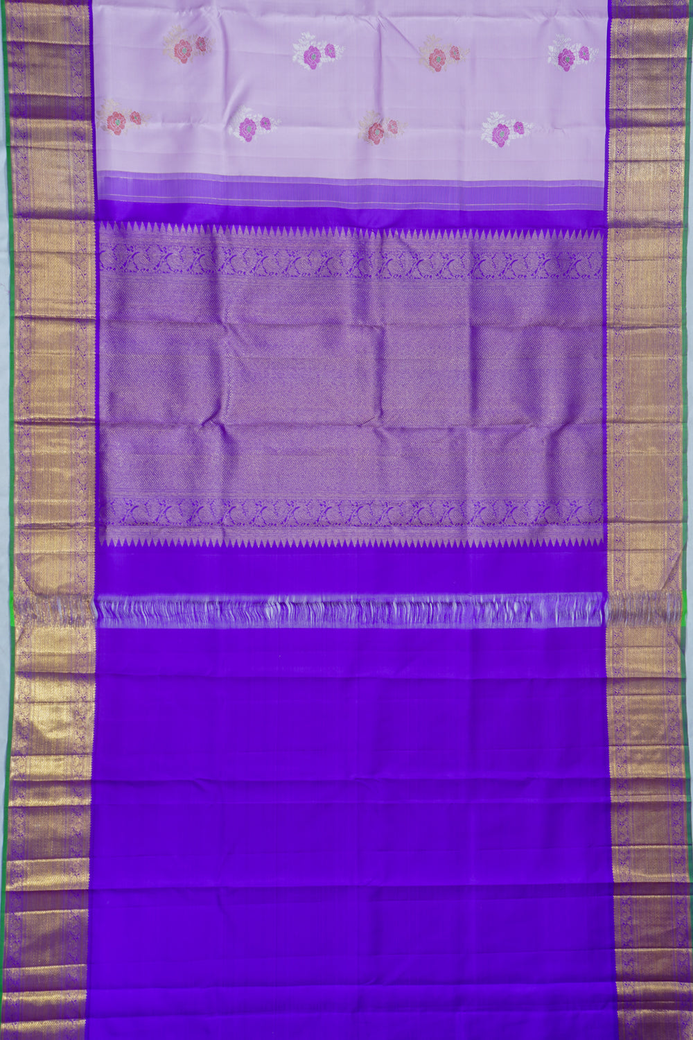 Classic Kanchipuram Silk Butta Lavender Saree