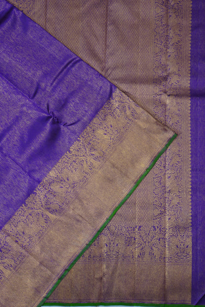 Kanchipuram Silk Tissue Plain Violet Saree