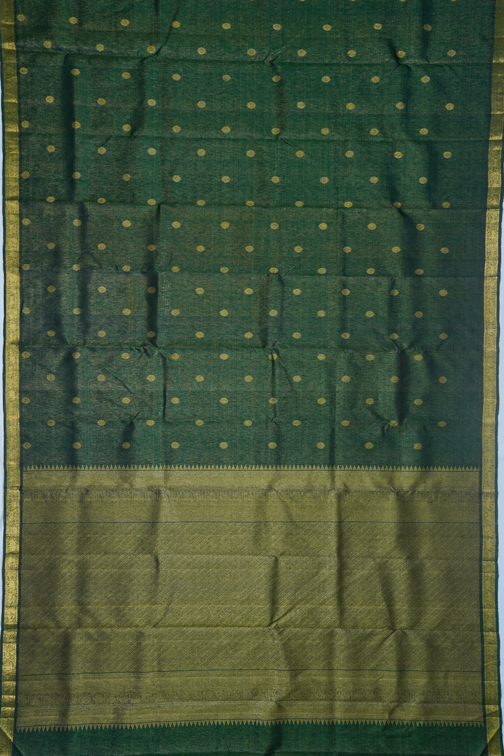 Kanchipuram Silk Tissue Butta Bottle Green Saree