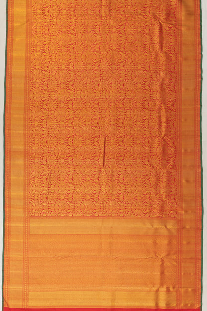 Kanchipuram Silk Brocade Red Saree