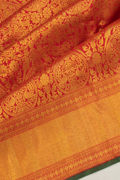 Kanchipuram Silk Brocade Red Saree