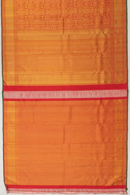 Kanchipuram Silk Brocade Red Saree