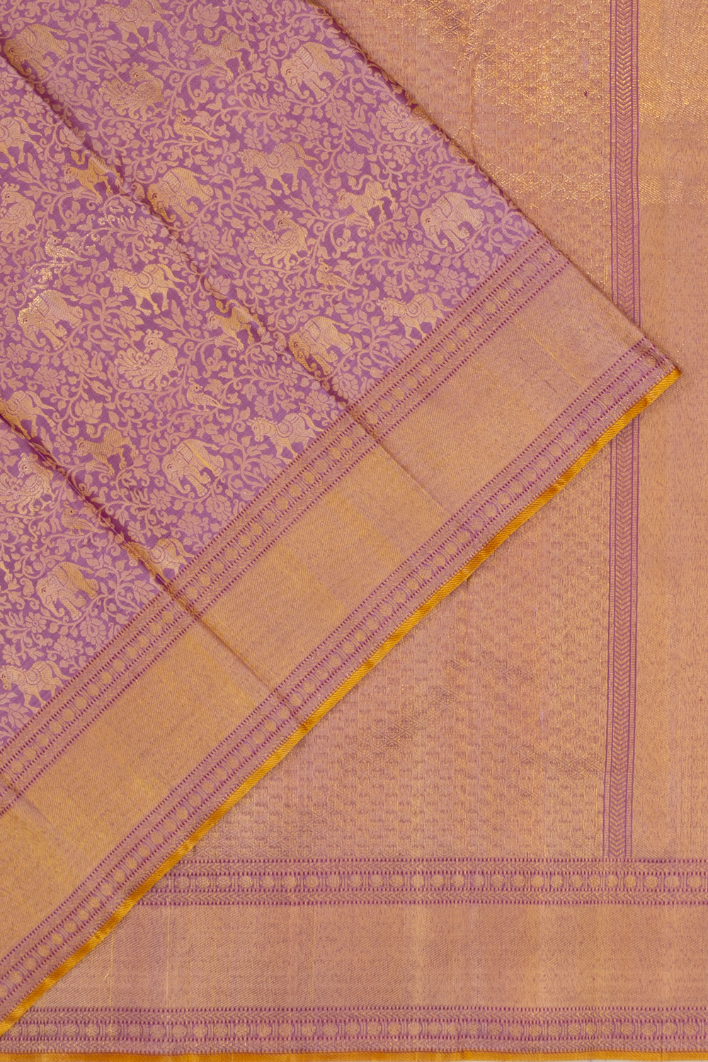 Kanchipuram Silk Vanasingaram Jaal Lavender Saree