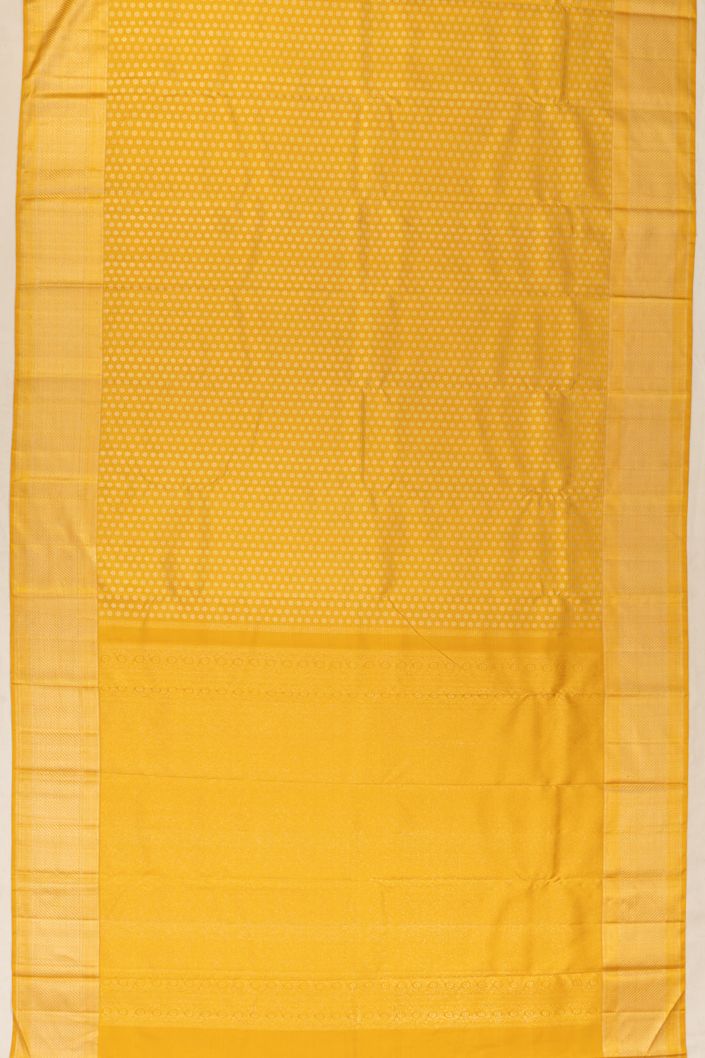 Classic Thread Kanchipuram Silk Brocade Yellow Saree