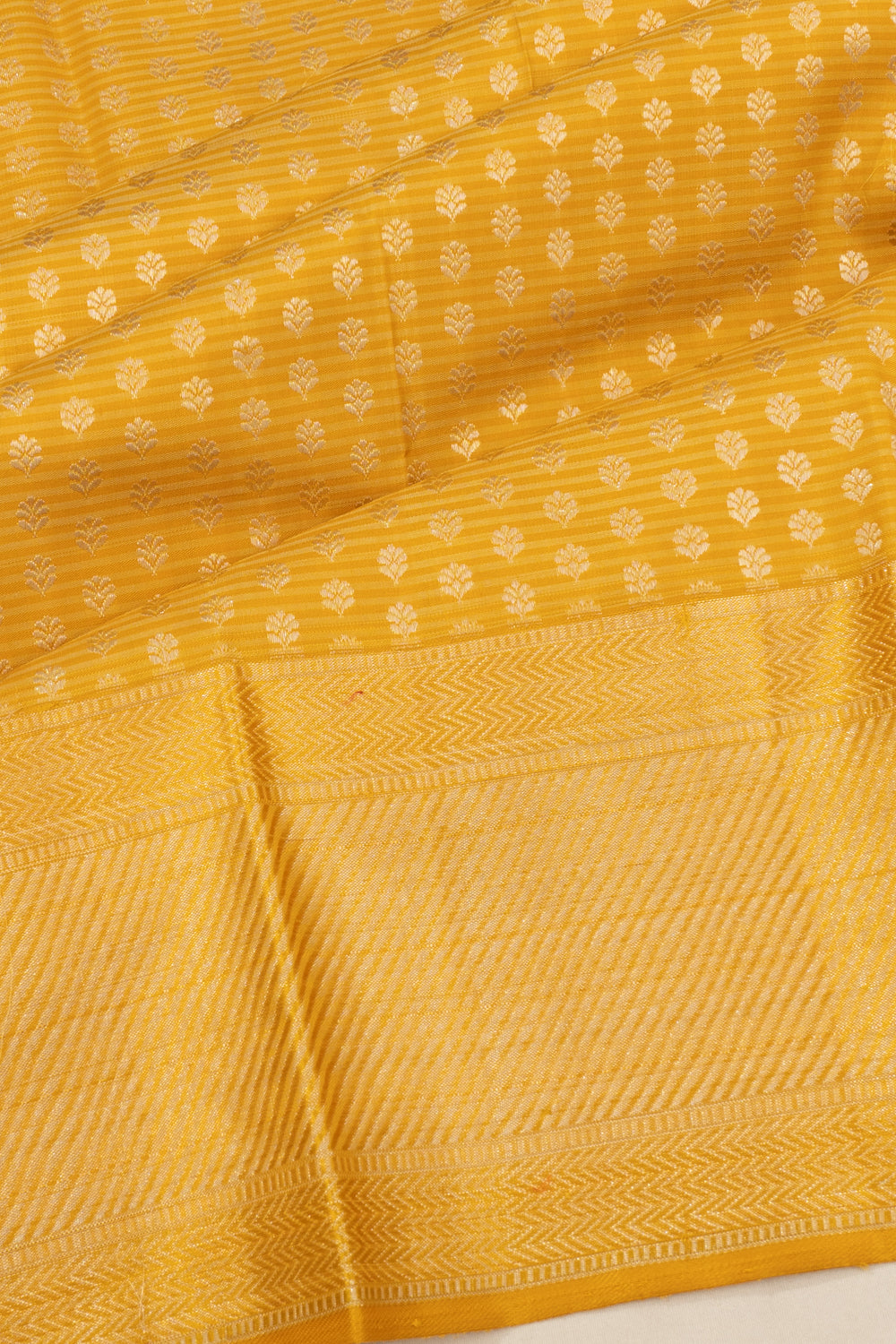 Classic Thread Kanchipuram Silk Brocade Yellow Saree