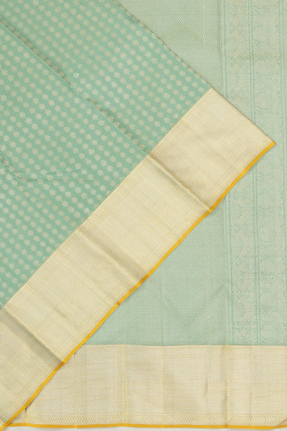 Classic Thread Kanchipuram Silk Brocade Pastel Green Saree