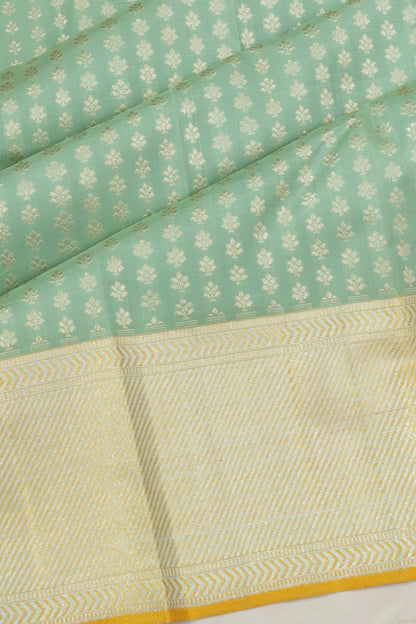 Classic Thread Kanchipuram Silk Brocade Pastel Green Saree