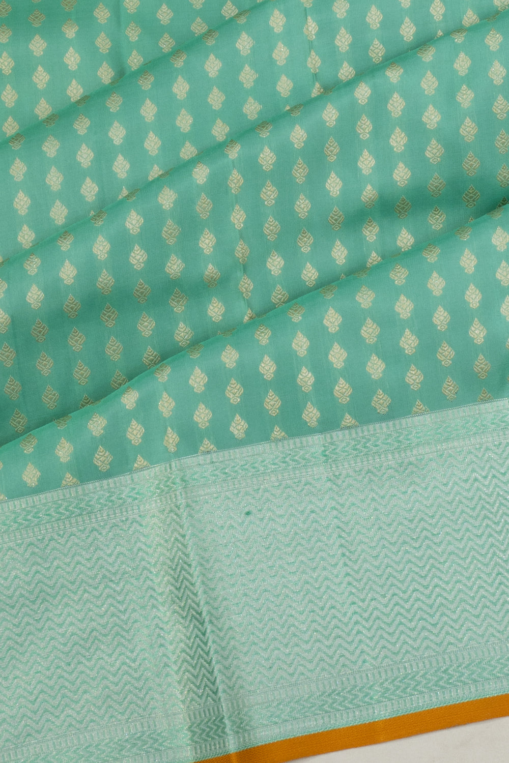 Classic Thread Kanchipuram Silk Brocade Sea Green Saree