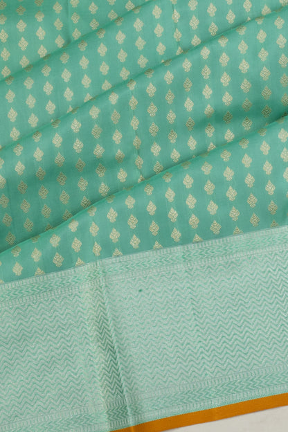 Classic Thread Kanchipuram Silk Brocade Sea Green Saree