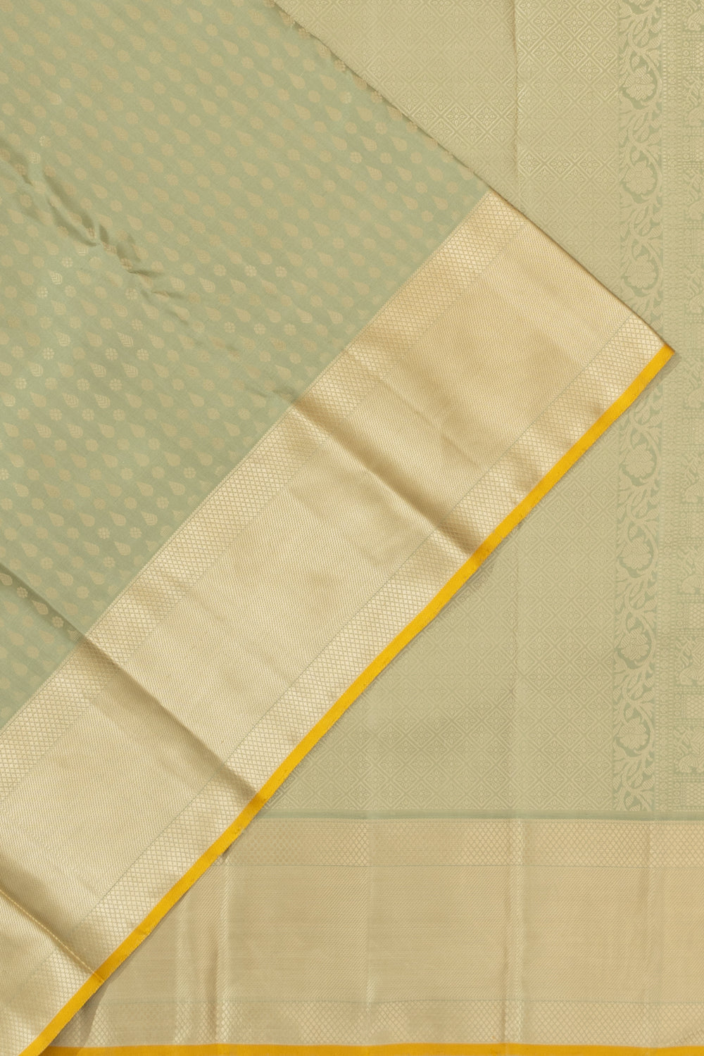 Classic Thread Kanchipuram Silk Brocade Pista Green Saree