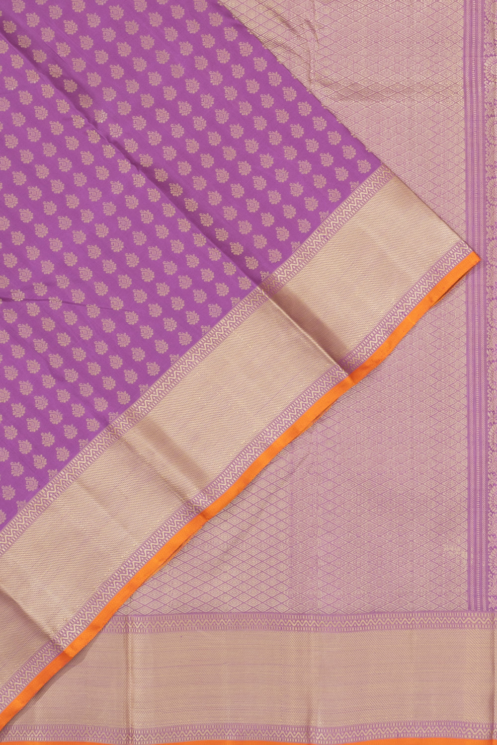 Classic Thread Kanchipuram Silk Brocade Violet Saree