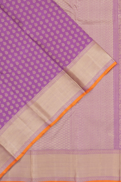 Classic Thread Kanchipuram Silk Brocade Violet Saree