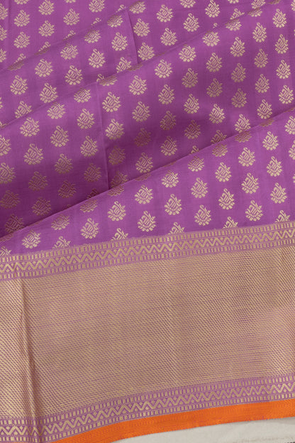 Classic Thread Kanchipuram Silk Brocade Violet Saree