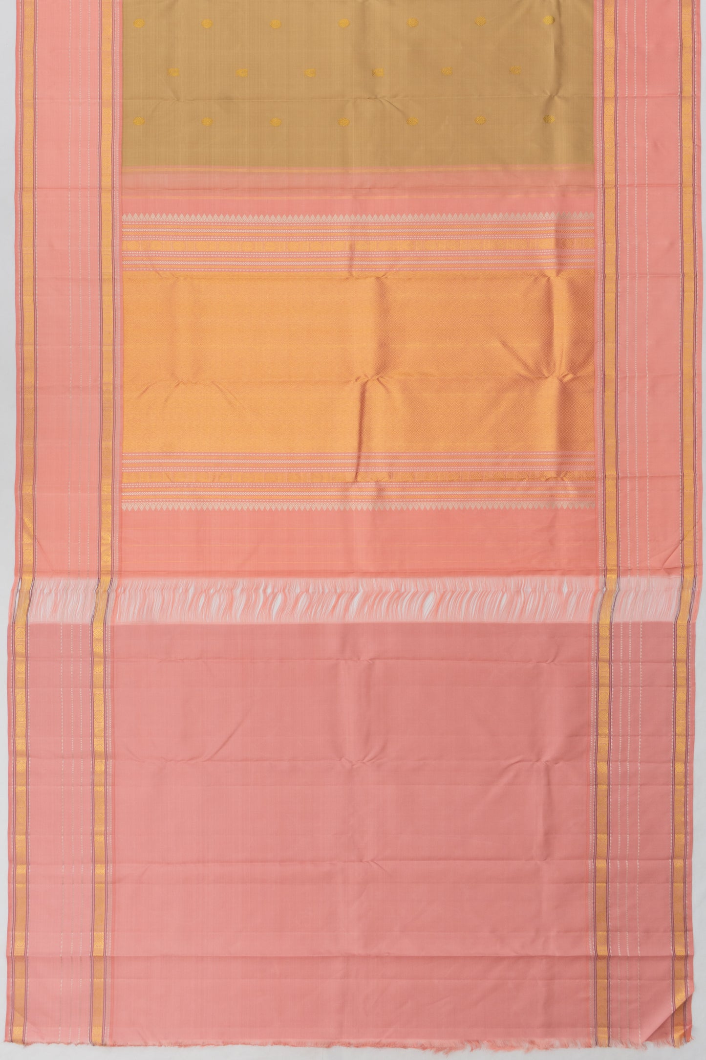 Classic Kanchipuram Silk Butta Beige Saree