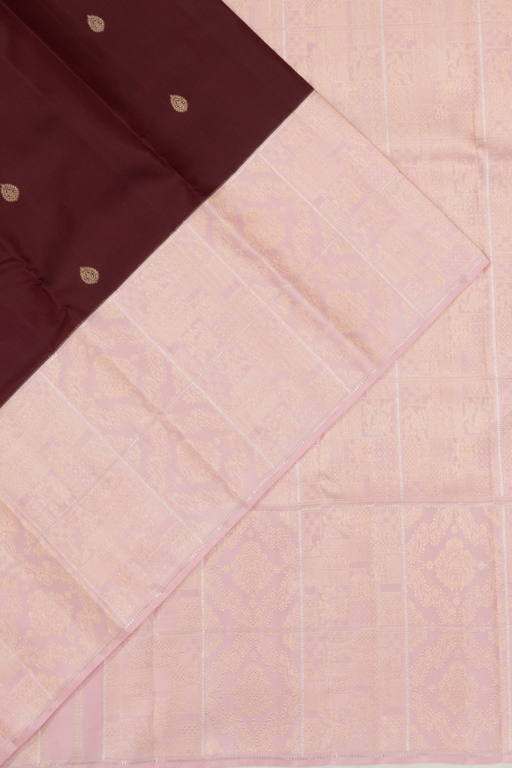 Kanchipuram Silk Butta Burgandy Saree