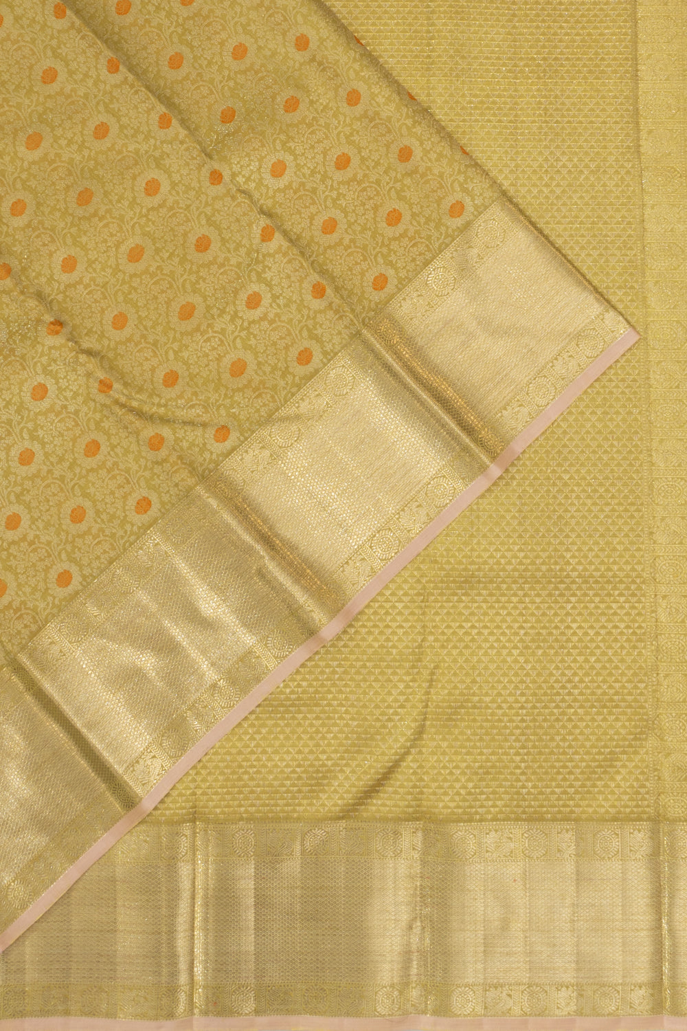 Kanchipuram Silk Brocade Mehandi Green Saree