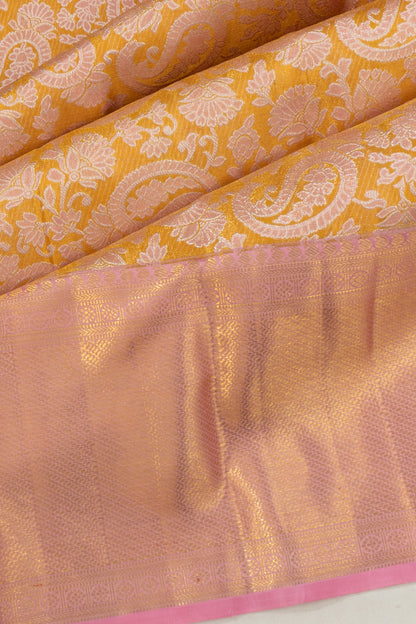 Kanchipuram Silk Tissue Brocade Gold Saree