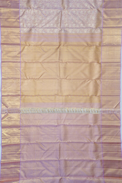 Kanchipuram Silk Tissue Jaal Lavender Saree