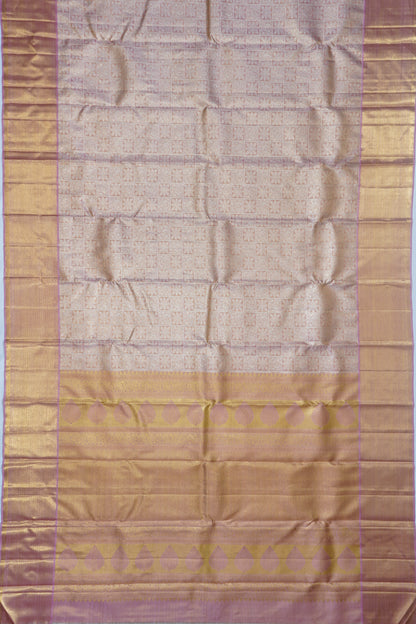 Kanchipuram Silk Tissue Brocade Baby Pink Saree