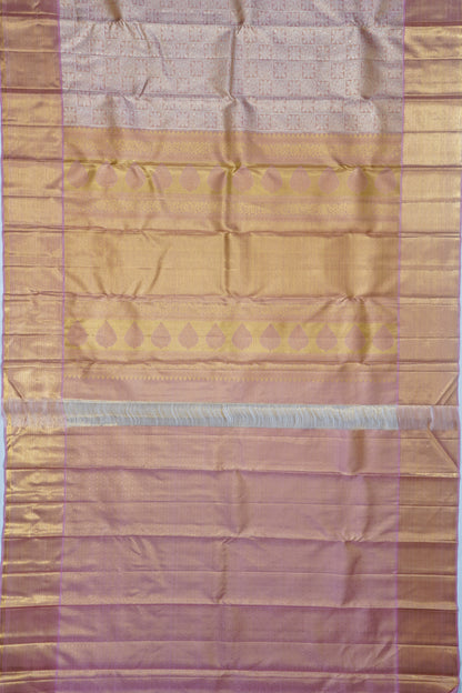 Kanchipuram Silk Tissue Brocade Baby Pink Saree