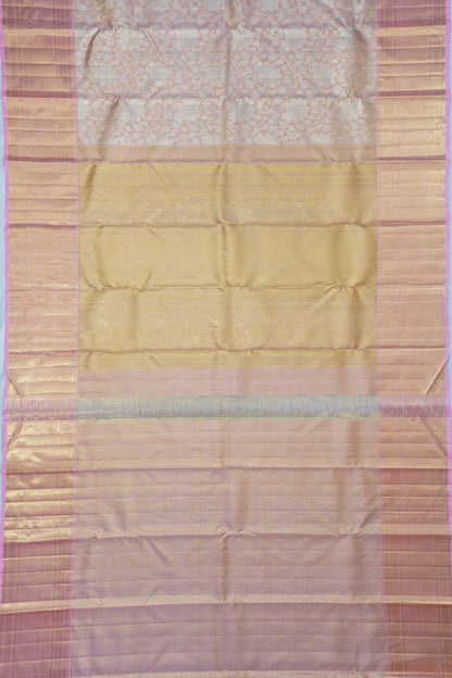 Kanchipuram Silk Tissue Brocade Pink Saree