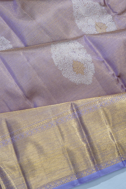 Kanchipuram Silk Tissue Butta Lavender Saree