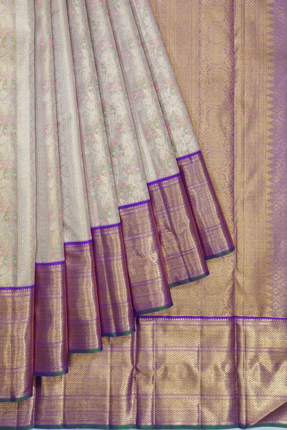 Kanchipuram Silk Brocade Gold Saree