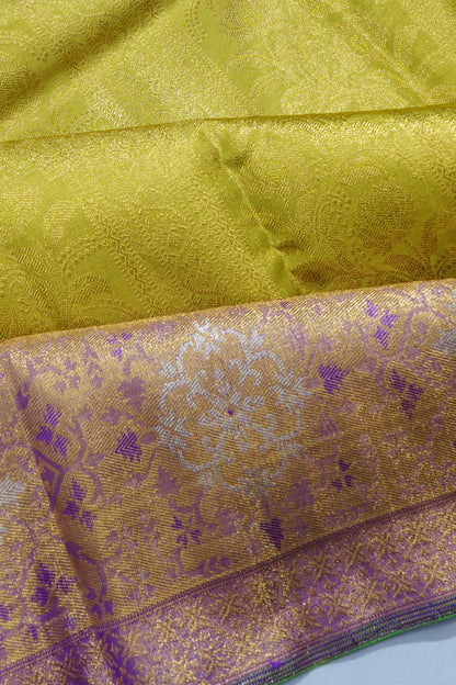 Kanchipuram Silk Tissue Brocade Green Saree