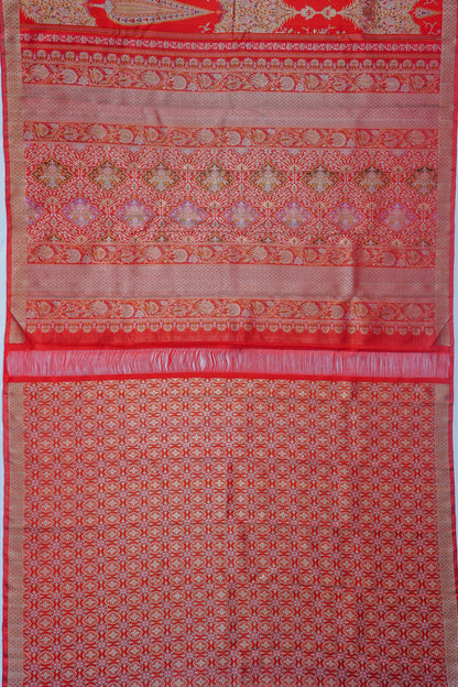 Kanchipuram Silk Brocade Red Saree